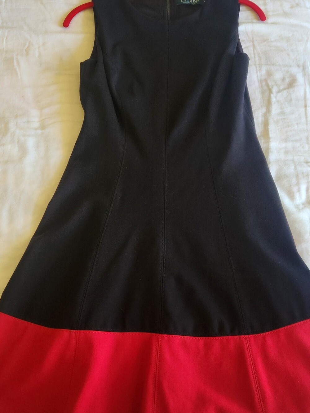 Ralph Lauren colorblock classic A-line dress. Black/red Size 4